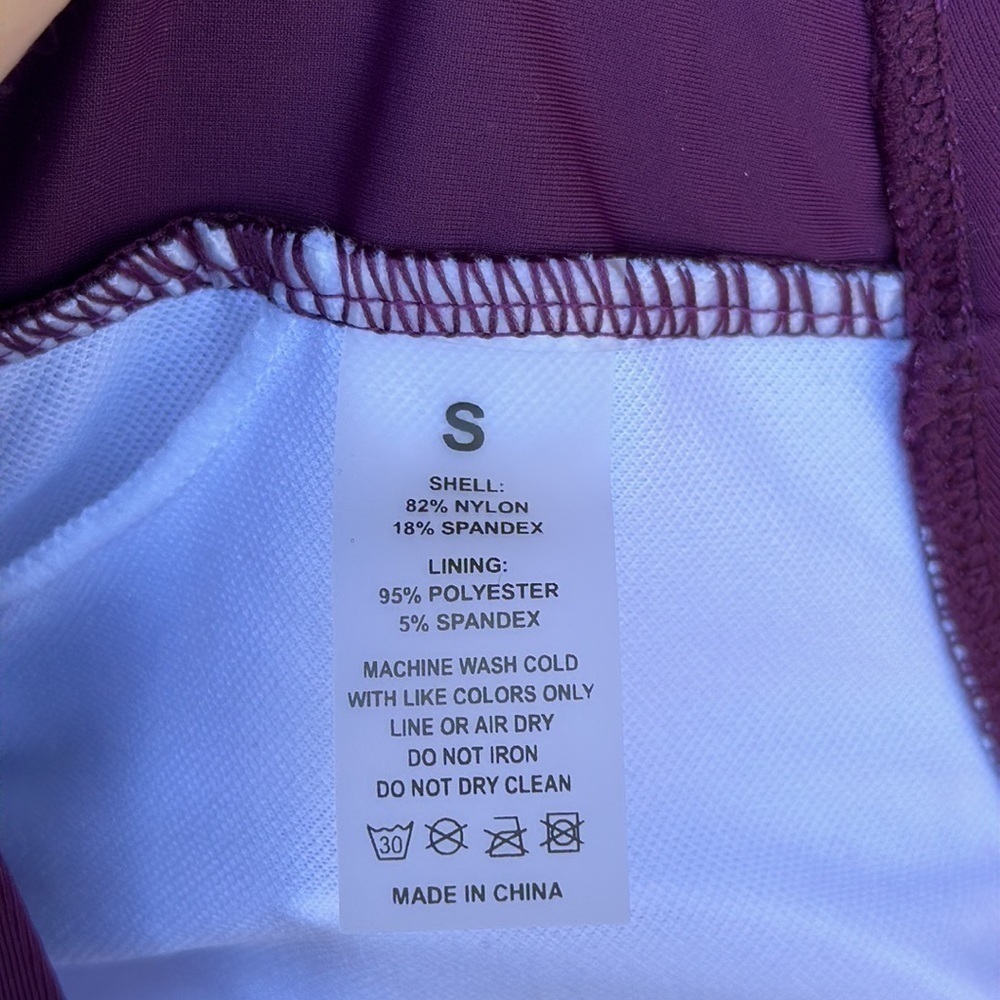 Women's Purple Tummy Control Halter Tankini Swim Top Size Small - Picture 6 of 6